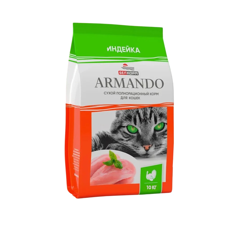 "ARMANDO" Корм сухой полнорационный для кошек со вкусом индейки, 10кг 1 "ARMANDO" Корм сухой полнорационный для кошек со вкусом индейки, 10кг купить Минск
