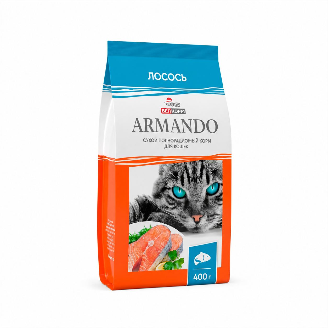 "ARMANDO" Корм сухой полнорационный для кошек со вкусом лосося, 10кг 1 "ARMANDO" Корм сухой полнорационный для кошек со вкусом лосося, 10кг купить Минск