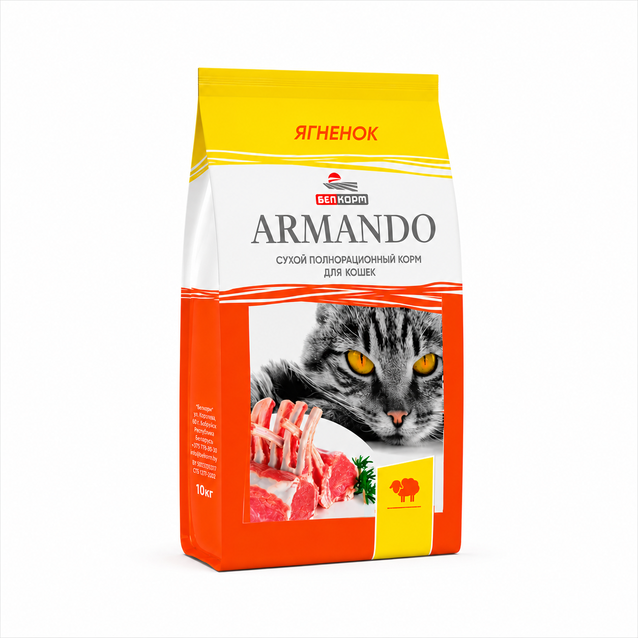 "ARMANDO" Корм сухой полнорационный для кошек со вкусом ягненка, 10кг 1 "ARMANDO" Корм сухой полнорационный для кошек со вкусом ягненка, 10кг купить Минск